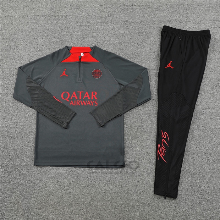 Tuta da Track di Felpa Paris Saint-Germain Jordan 2022-2023 Grigio
